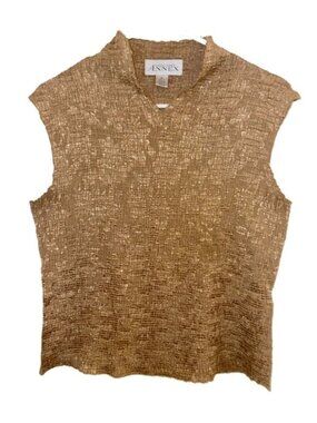 Vintage Gold Y2K Stretch Vneck Sleeveless Top Size 10